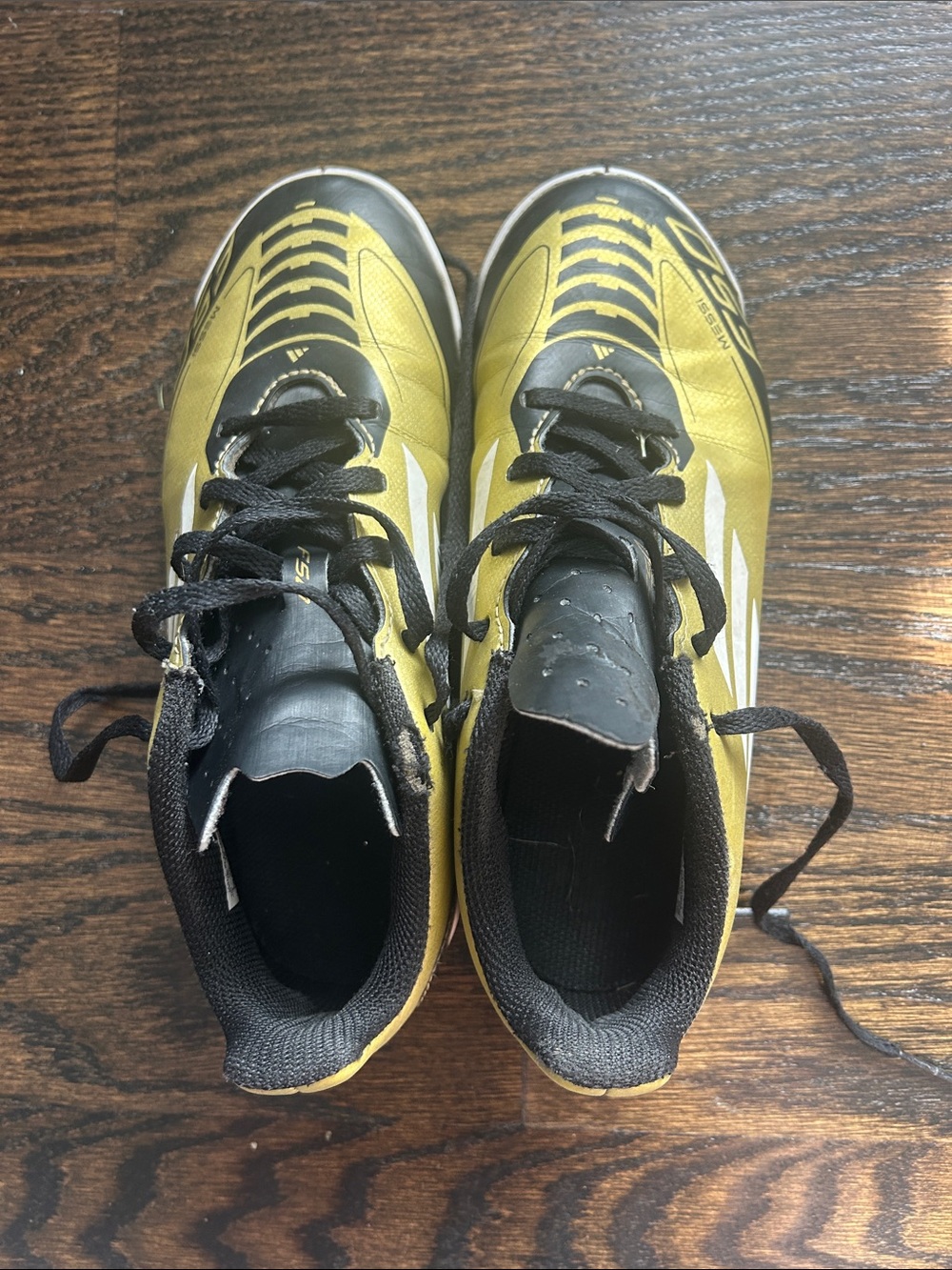 Adidas Messi Kids Gold and Black indoor Soccer Shoes